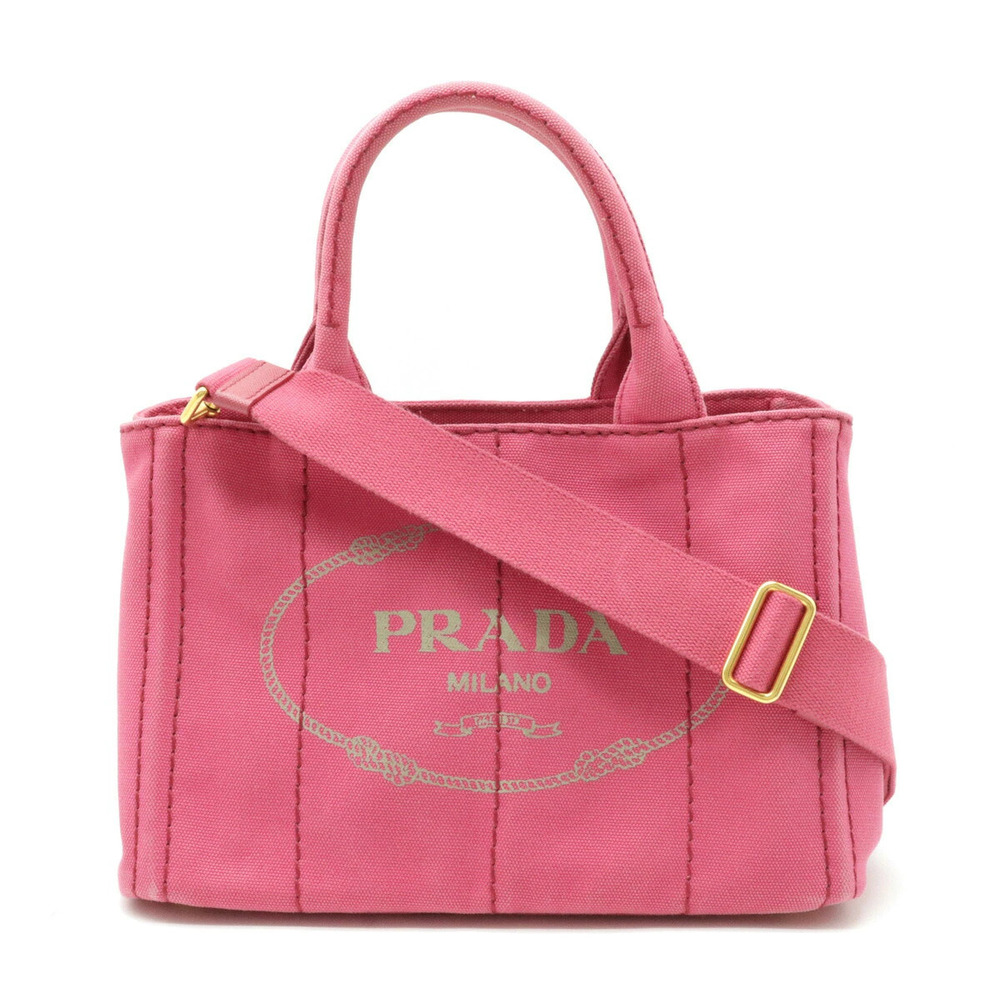 Prada Canapa 2way Shoulder Bag Canvas PEONIA Pink